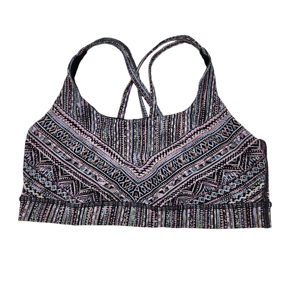 Lululemon Tribal Pace Energy Padded Strappy Training Gym Sports Bra Size 8